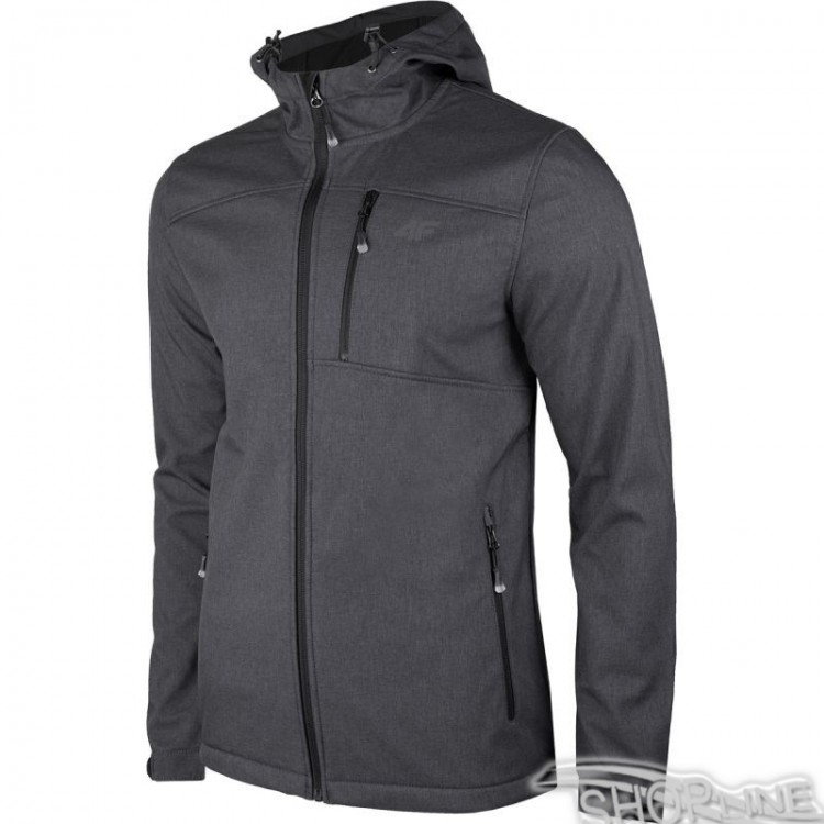 Bunda Softshell 4f M - H4Z17-SFM002-CIEMNY-SZARY-MELANZ